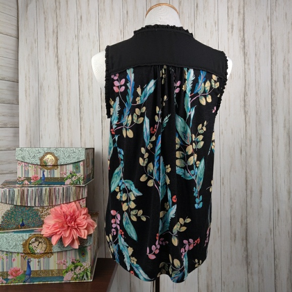 Anthropologie Meadow Rue florla tie neck top a36 - Picture 2 of 8